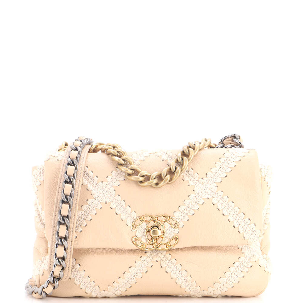 Chanel Medium 19 Flap Bag Crochet Quilted Calfskin